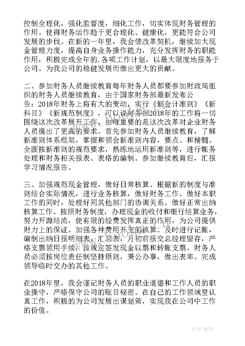 2023年财务人员下年度工作计划 财务人员工作计划(精选8篇)