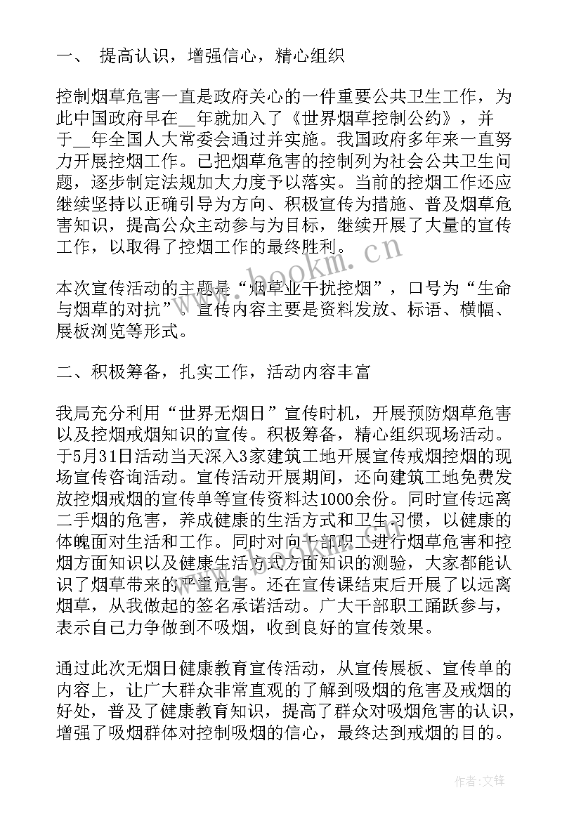 2023年戒烟的活动总结(实用5篇)