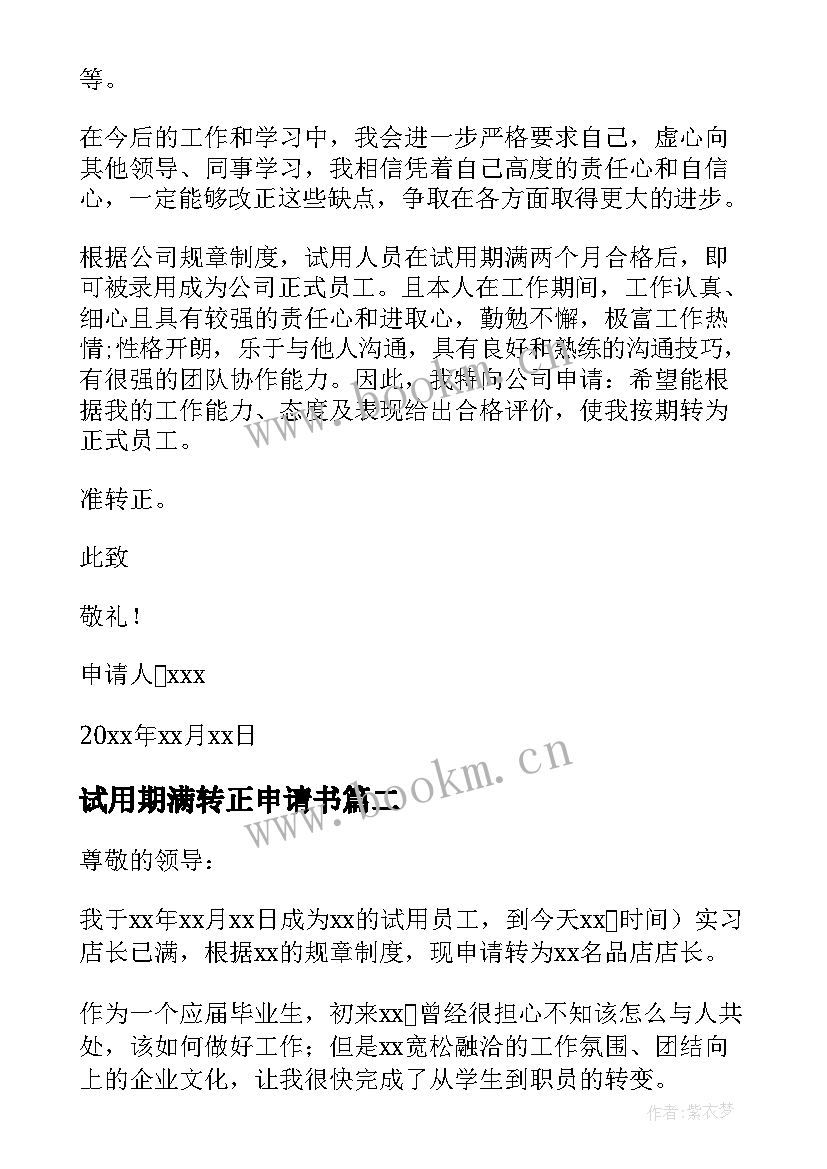 2023年试用期满转正申请书(大全8篇)