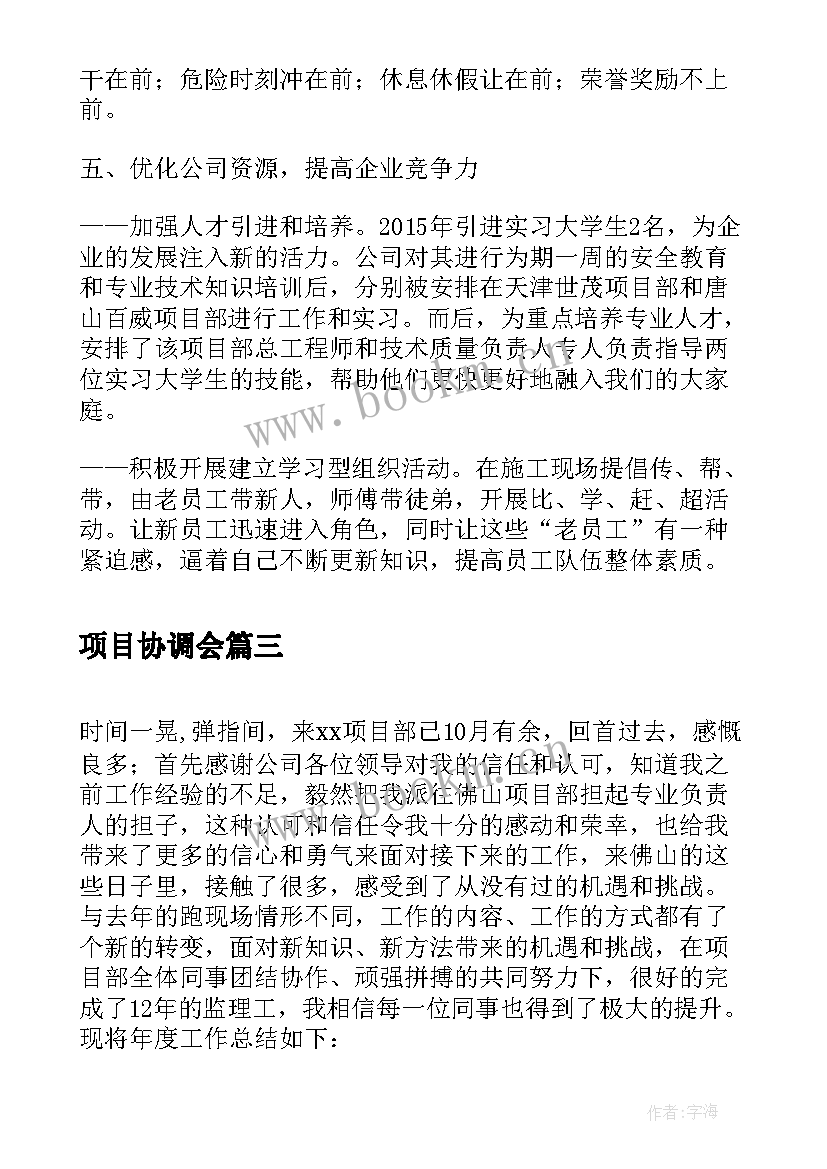 2023年项目协调会 工程项目协调年终总结(通用5篇)