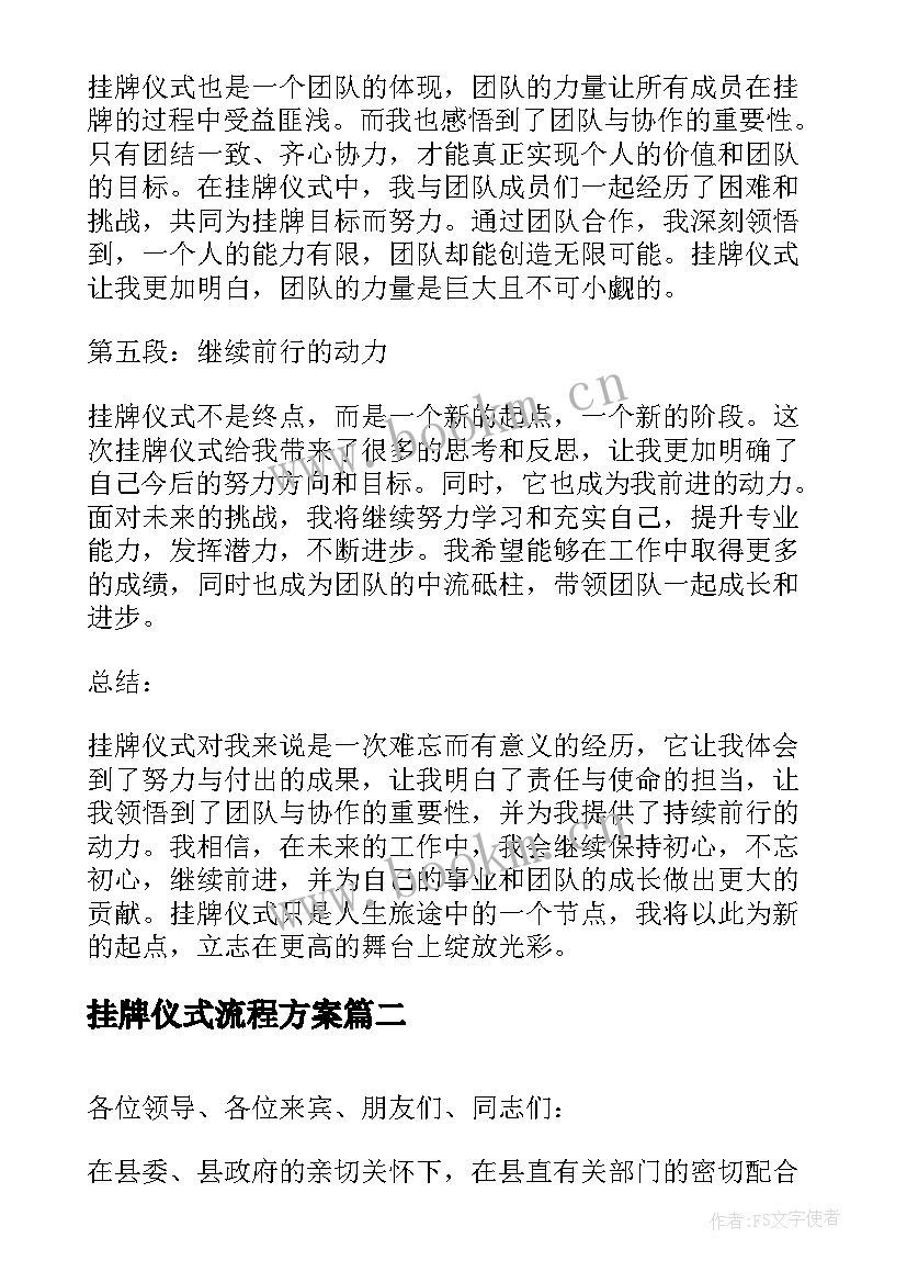 2023年挂牌仪式流程方案(实用5篇)