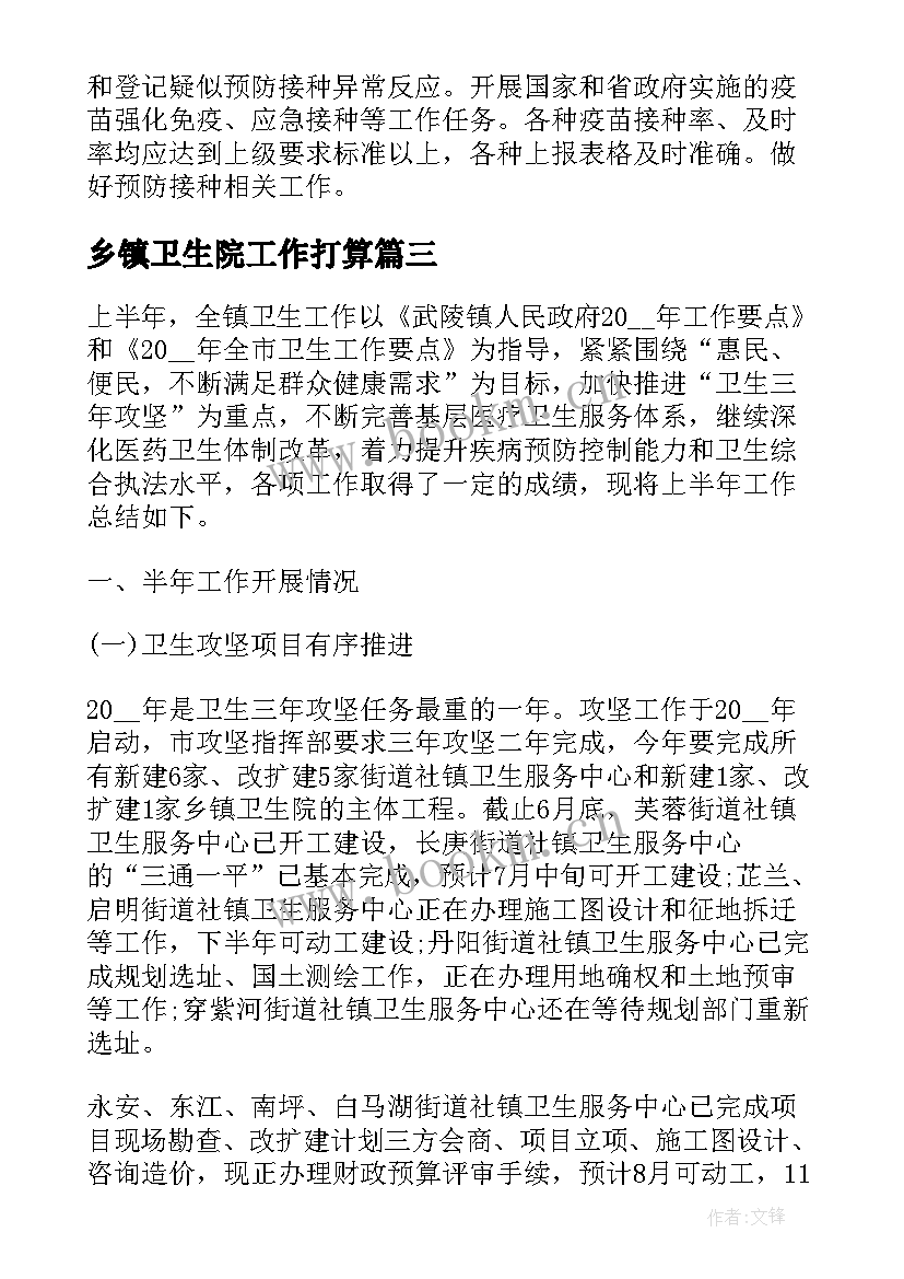 乡镇卫生院工作打算 乡镇卫生院年度个人工作总结(优秀10篇)