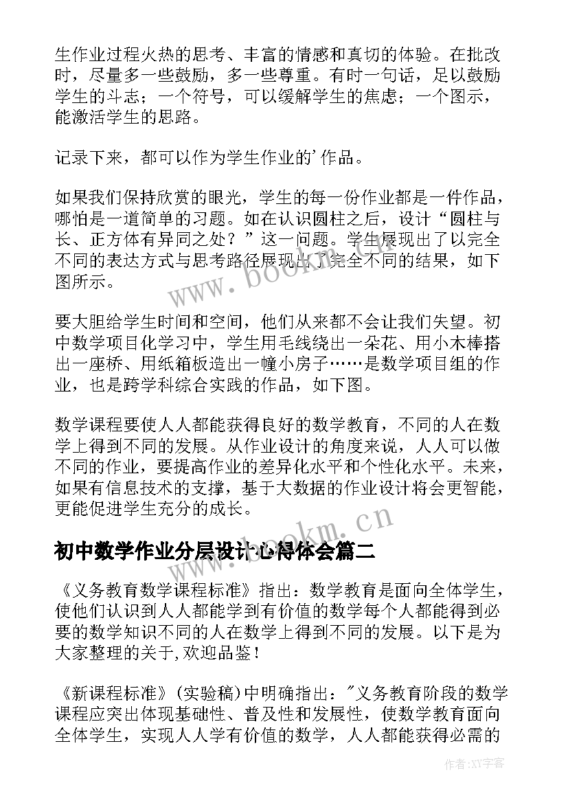 初中数学作业分层设计心得体会(大全5篇)