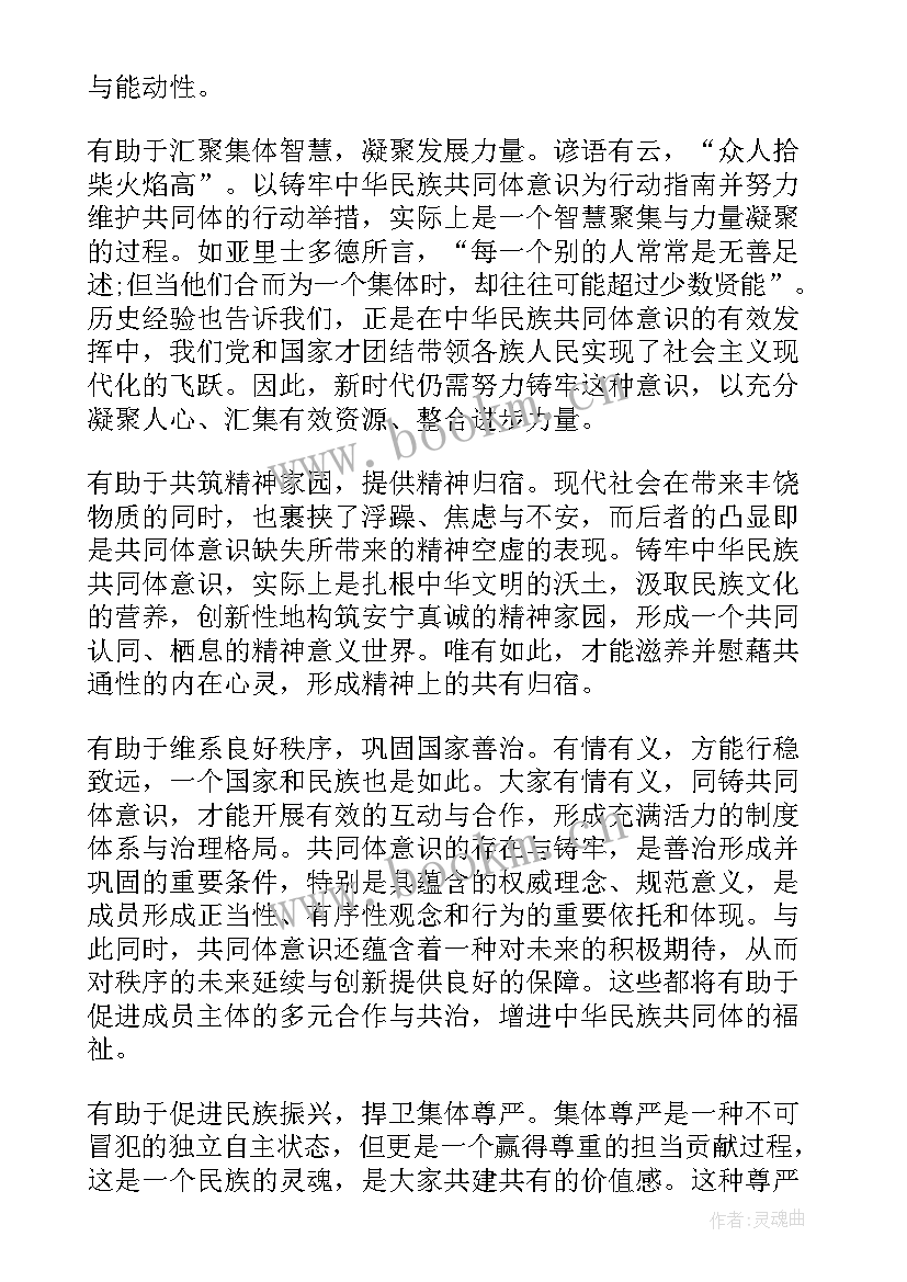 铸牢民族共同体心得体会(优质6篇)