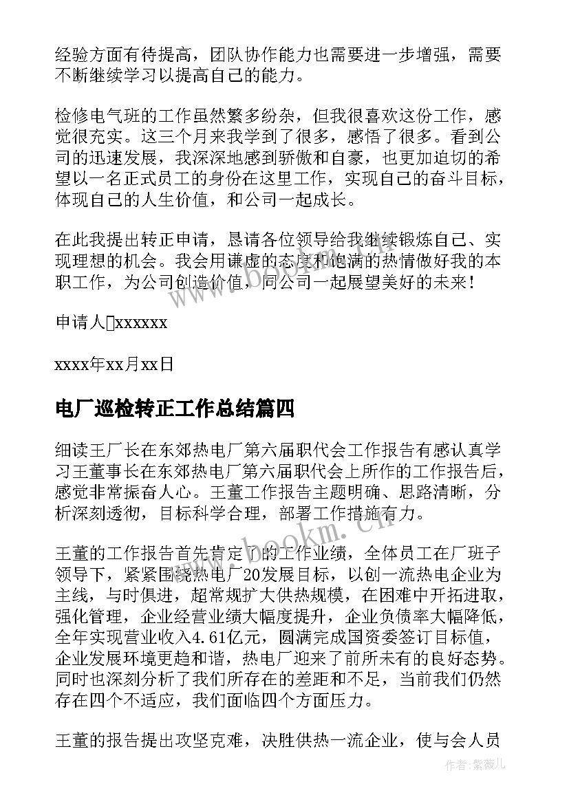 最新电厂巡检转正工作总结(精选5篇)