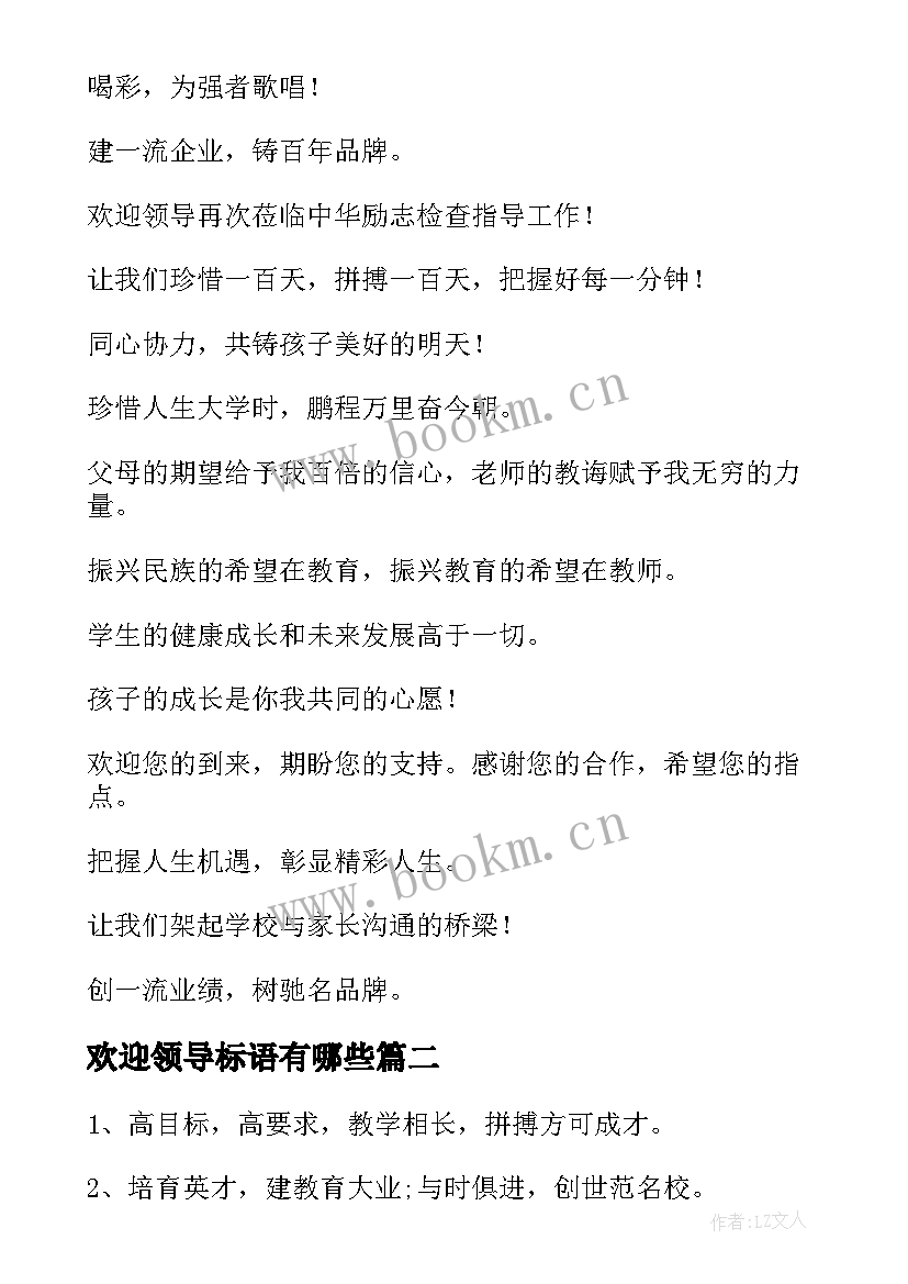 欢迎领导标语有哪些(模板5篇)