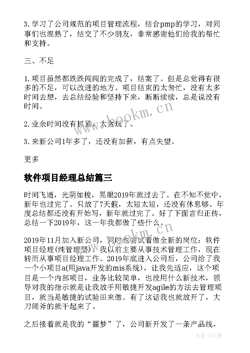 最新软件项目经理总结 软件项目经理工作总结(优质5篇)