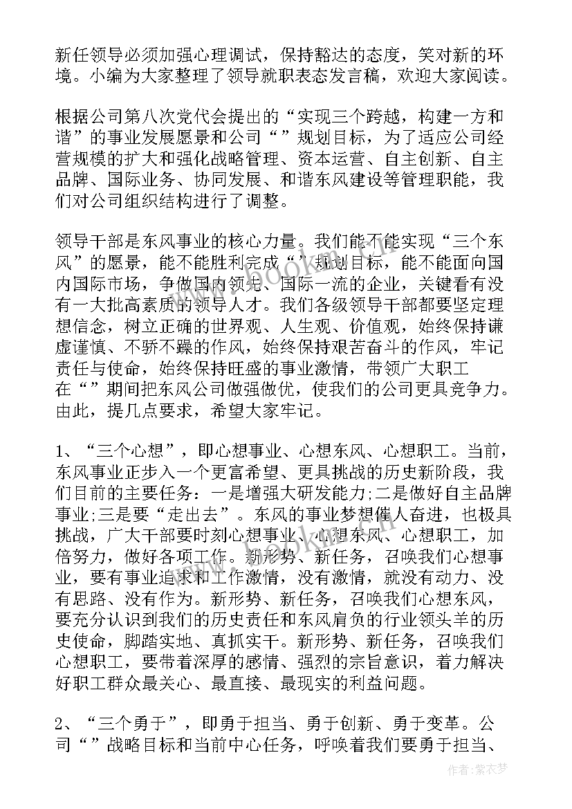 2023年领导就职发言稿(精选5篇)