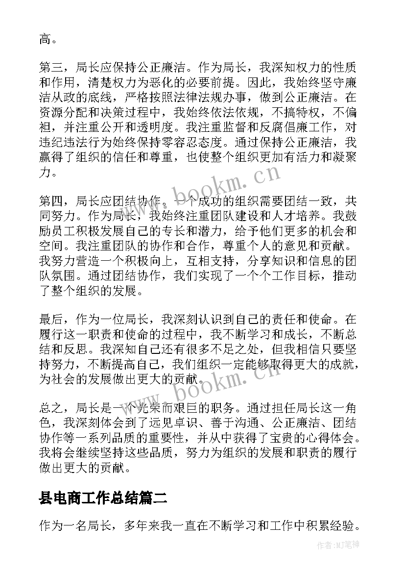 县电商工作总结(实用9篇)