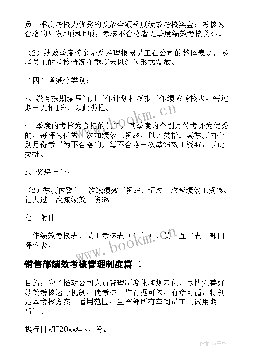 2023年销售部绩效考核管理制度 公司绩效考核方案(模板8篇)