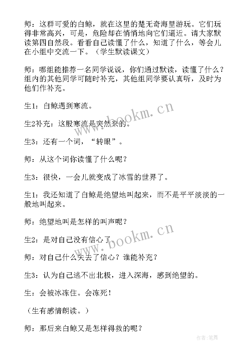 2023年你想对救援的人说 喜爱音乐的白鲸教学设计(优秀5篇)