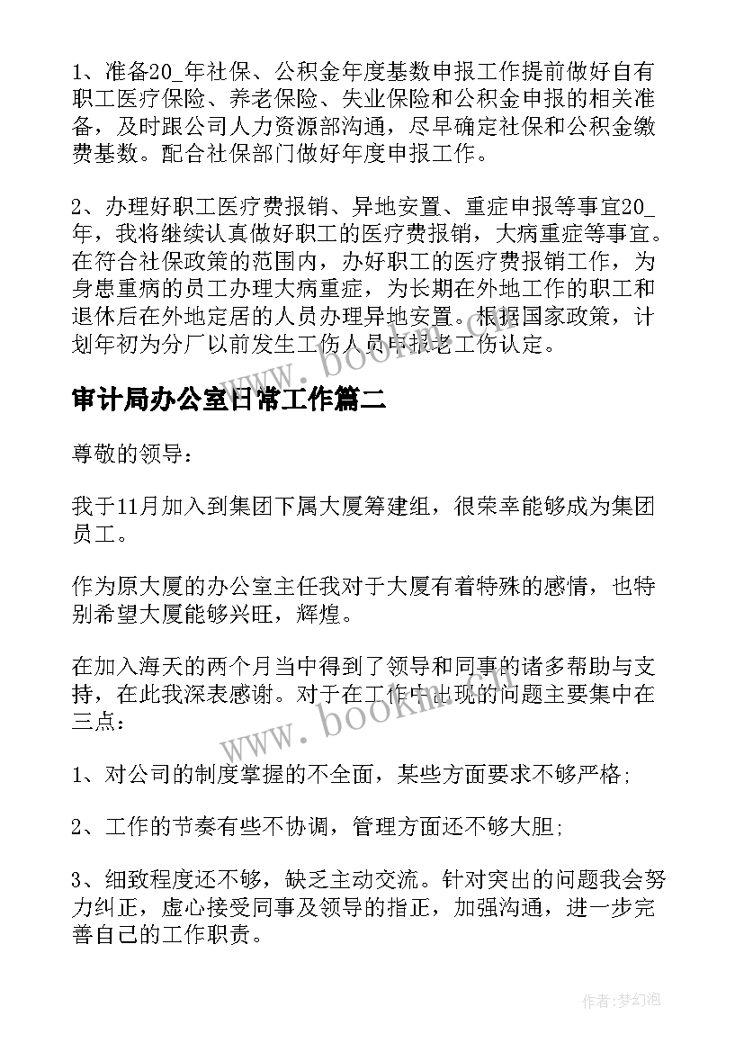 2023年审计局办公室日常工作 办公室主任个人工作总结(精选10篇)