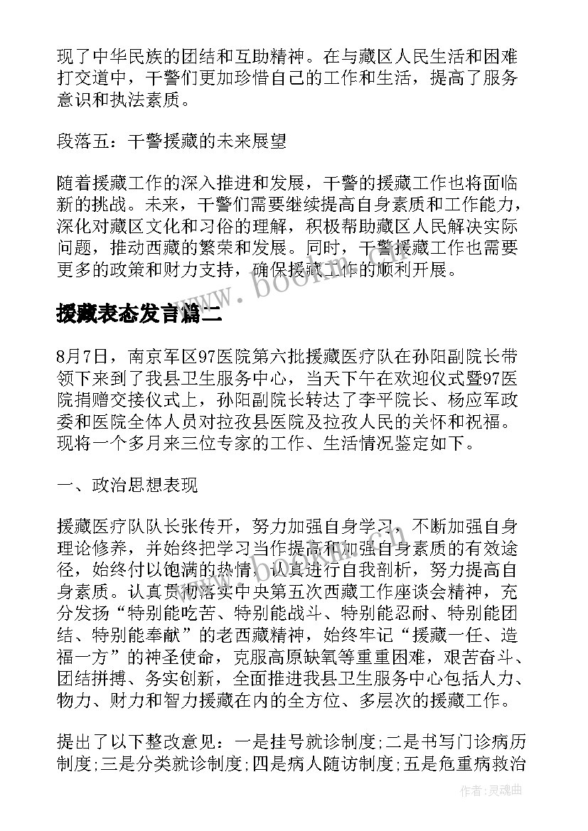 援藏表态发言 干警援藏心得体会(实用6篇)