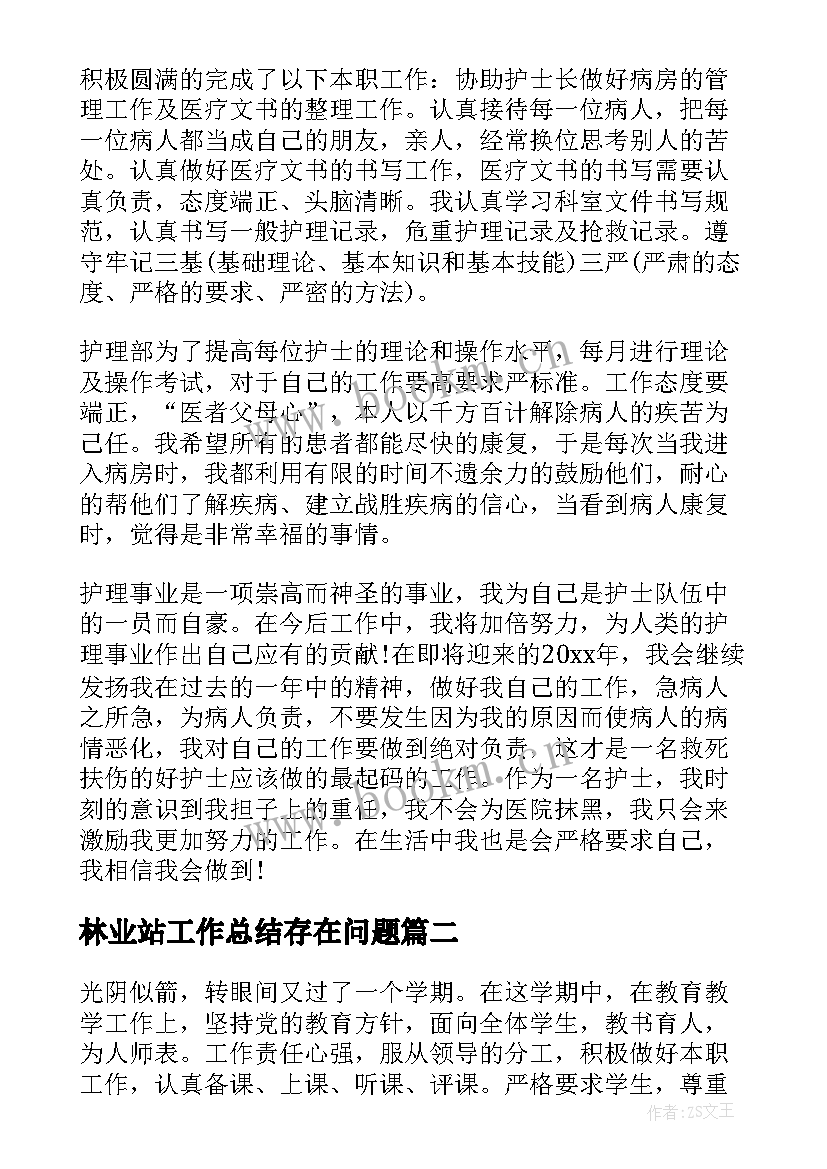 最新林业站工作总结存在问题(优秀5篇)