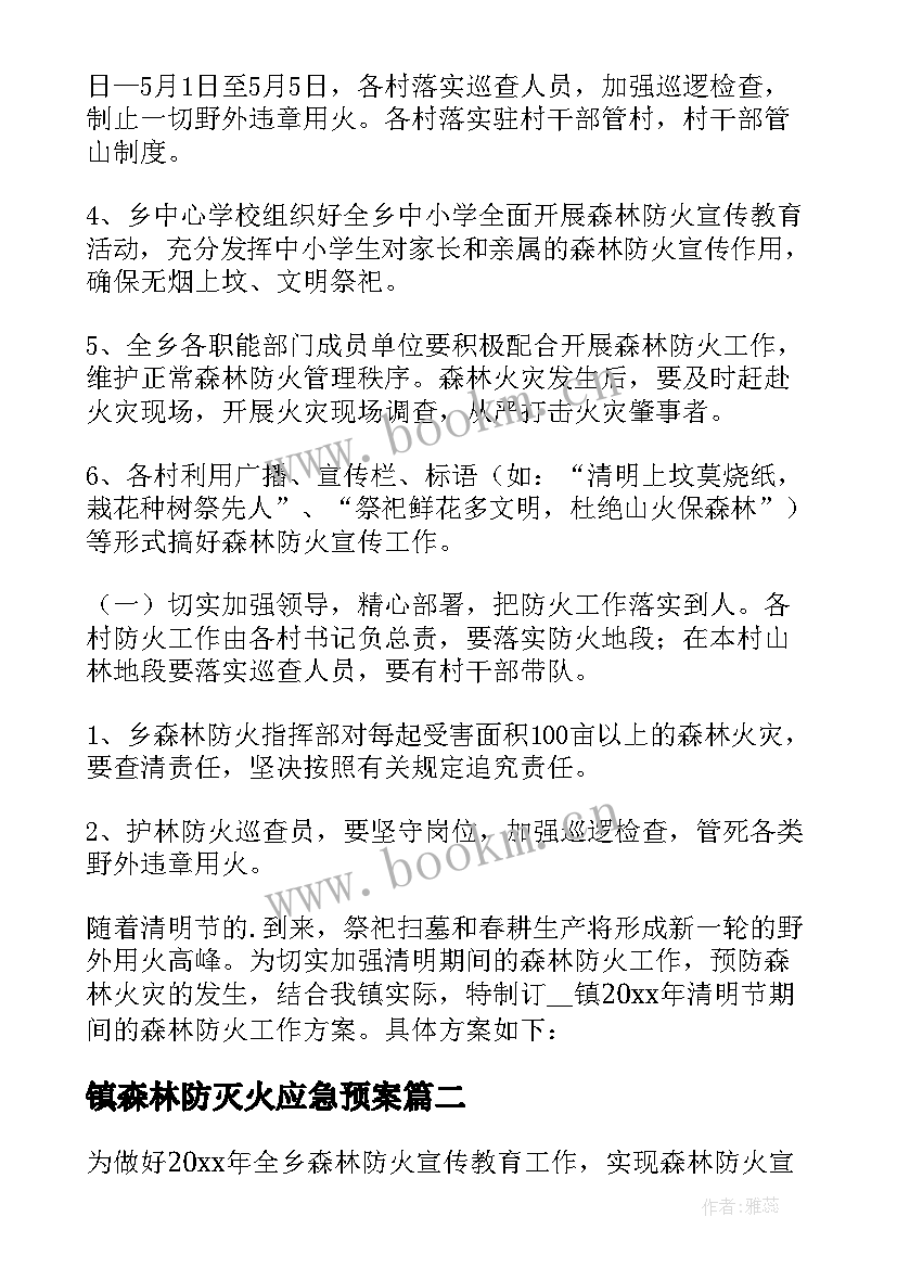 最新镇森林防灭火应急预案 森林防灭火应急措施预案(精选5篇)