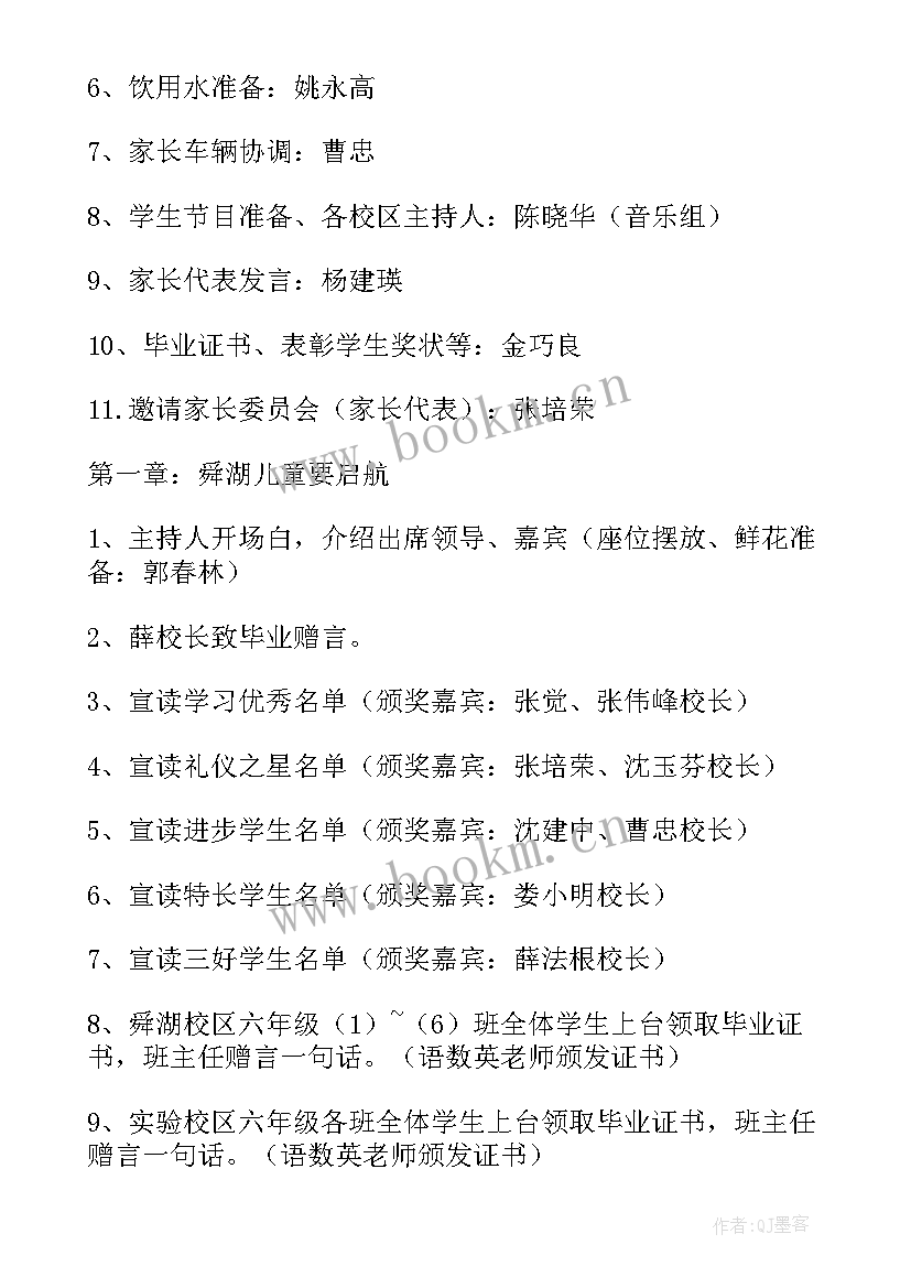 毕业联欢会活动策划书六年级节目单 六年级毕业联欢会主持词(优质5篇)