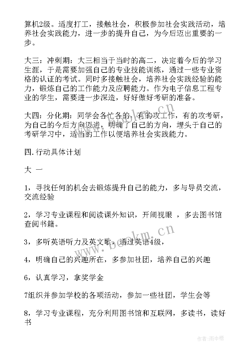 2023年大学生涯规划简述 大学生涯规划(通用8篇)