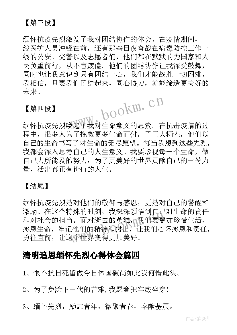 清明追思缅怀先烈心得体会(通用8篇)