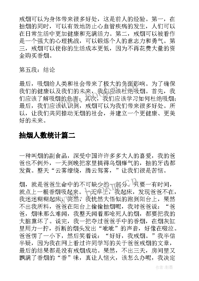 2023年抽烟人数统计 杜绝抽烟心得体会(模板10篇)