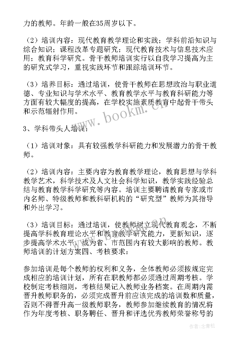 培训计划方案(精选10篇)