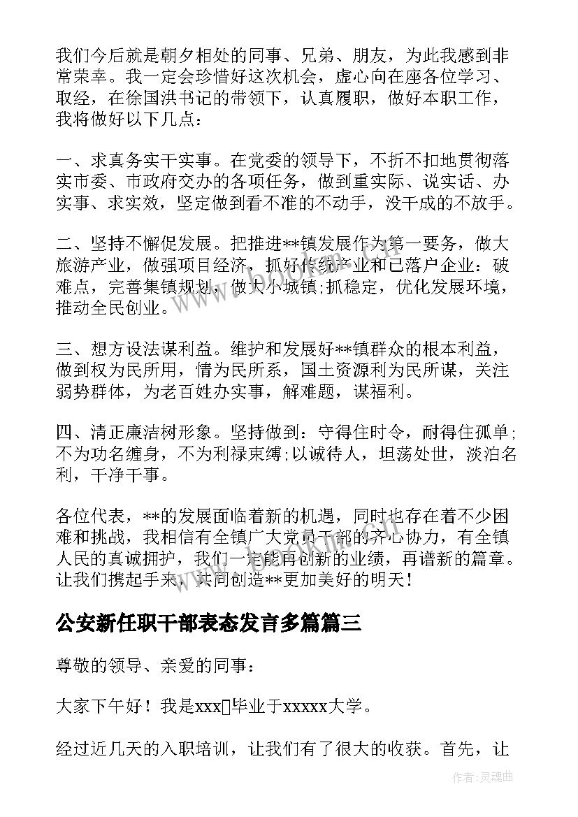 最新公安新任职干部表态发言多篇(优质5篇)