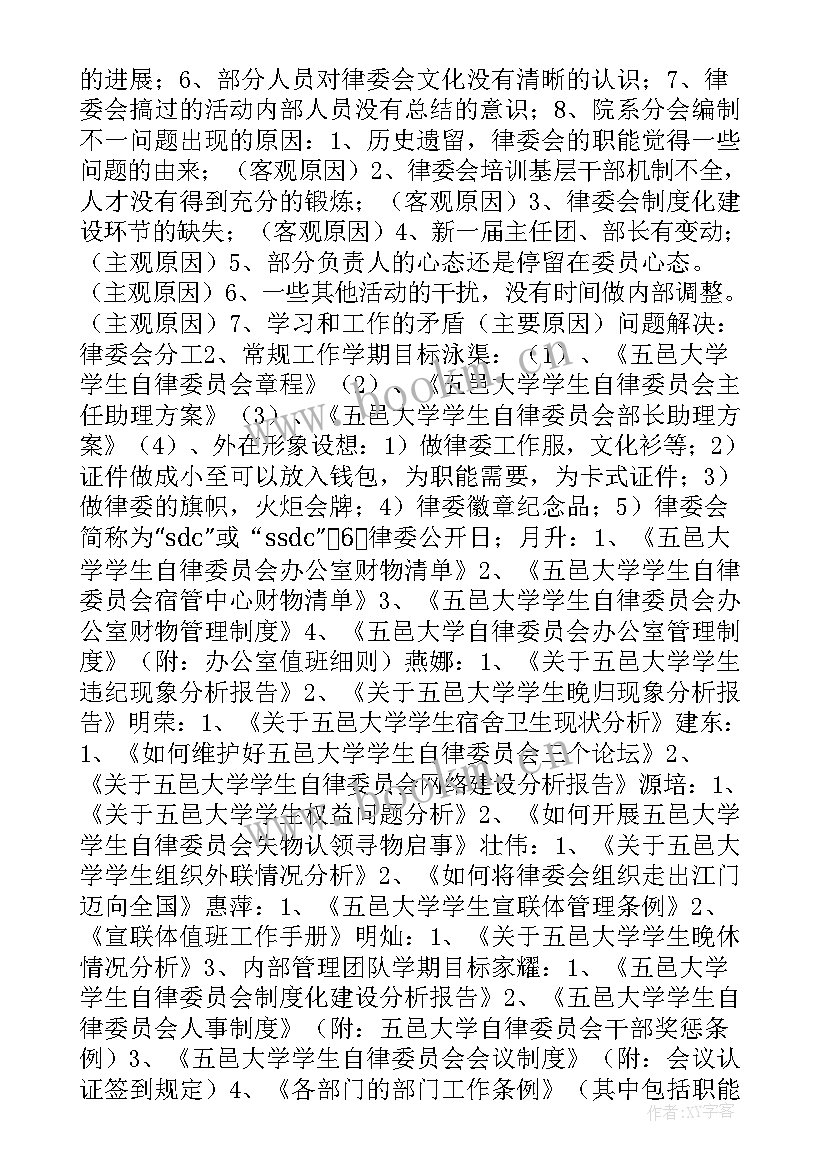 校学生宿舍自律委员会总结稿(优秀8篇)