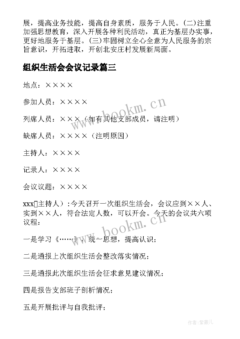 2023年组织生活会会议记录 企业组织生活会议记录(实用9篇)