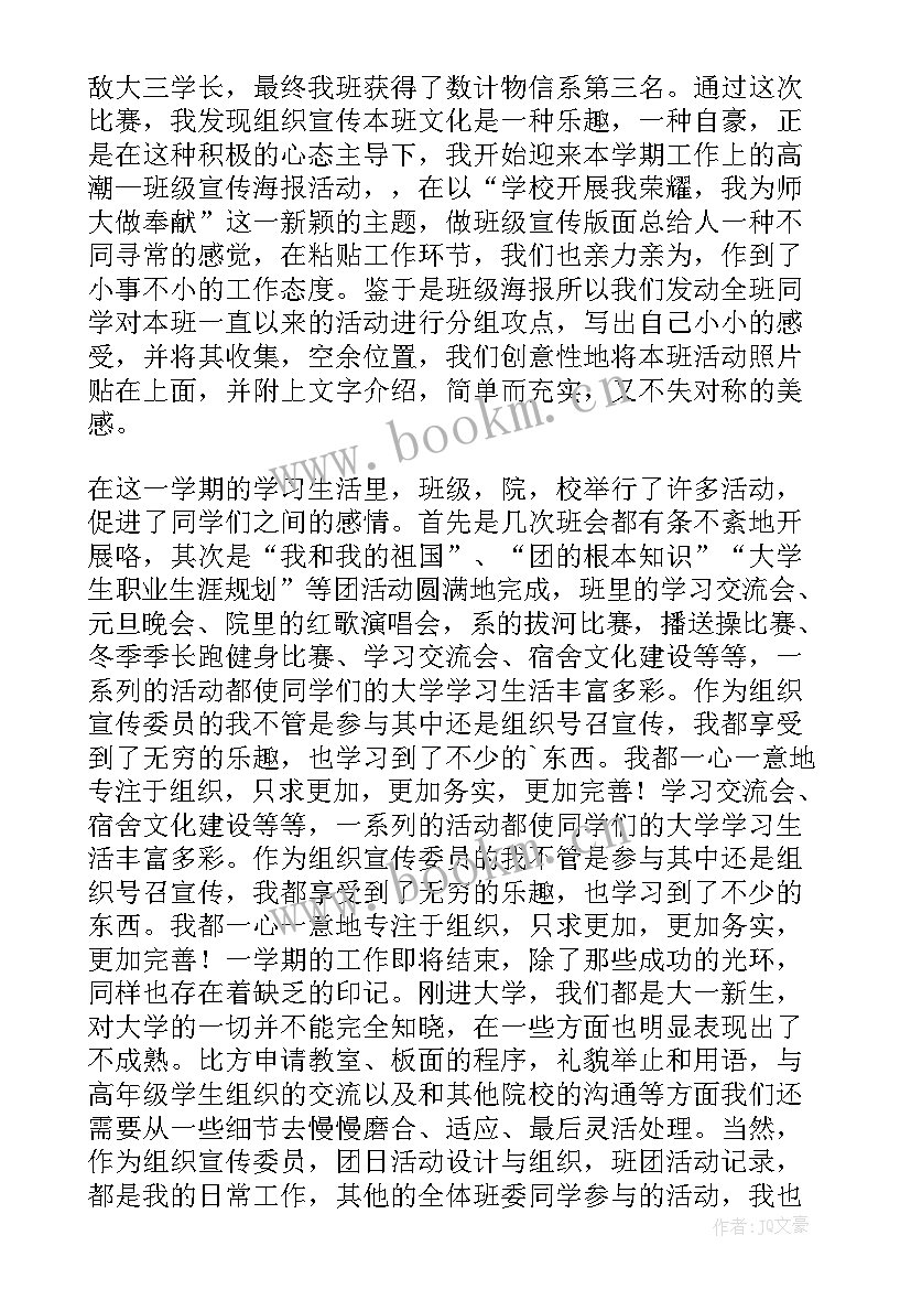 集团宣传委员年度工作总结报告(通用5篇)