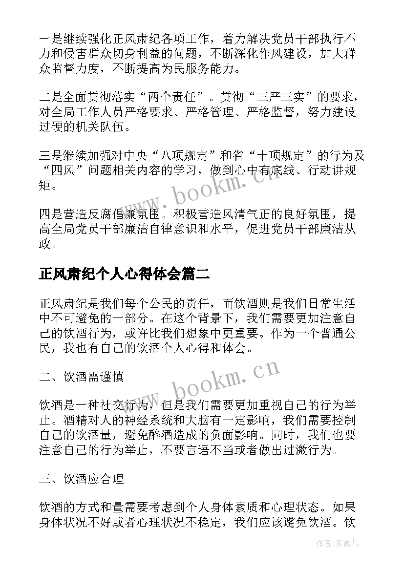 最新正风肃纪个人心得体会(优秀9篇)