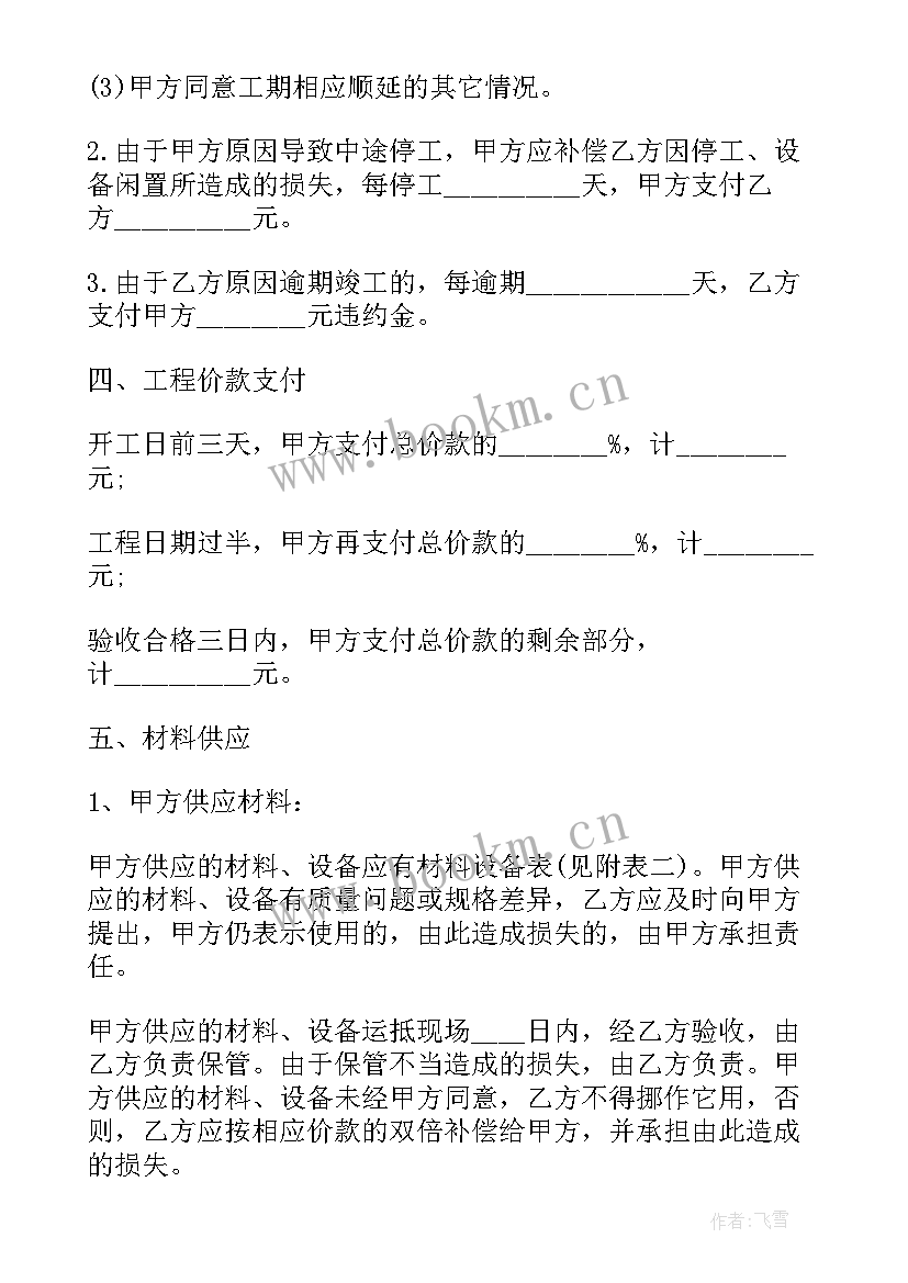 最新民宅装修合同 城市房屋装修合同示例(精选5篇)