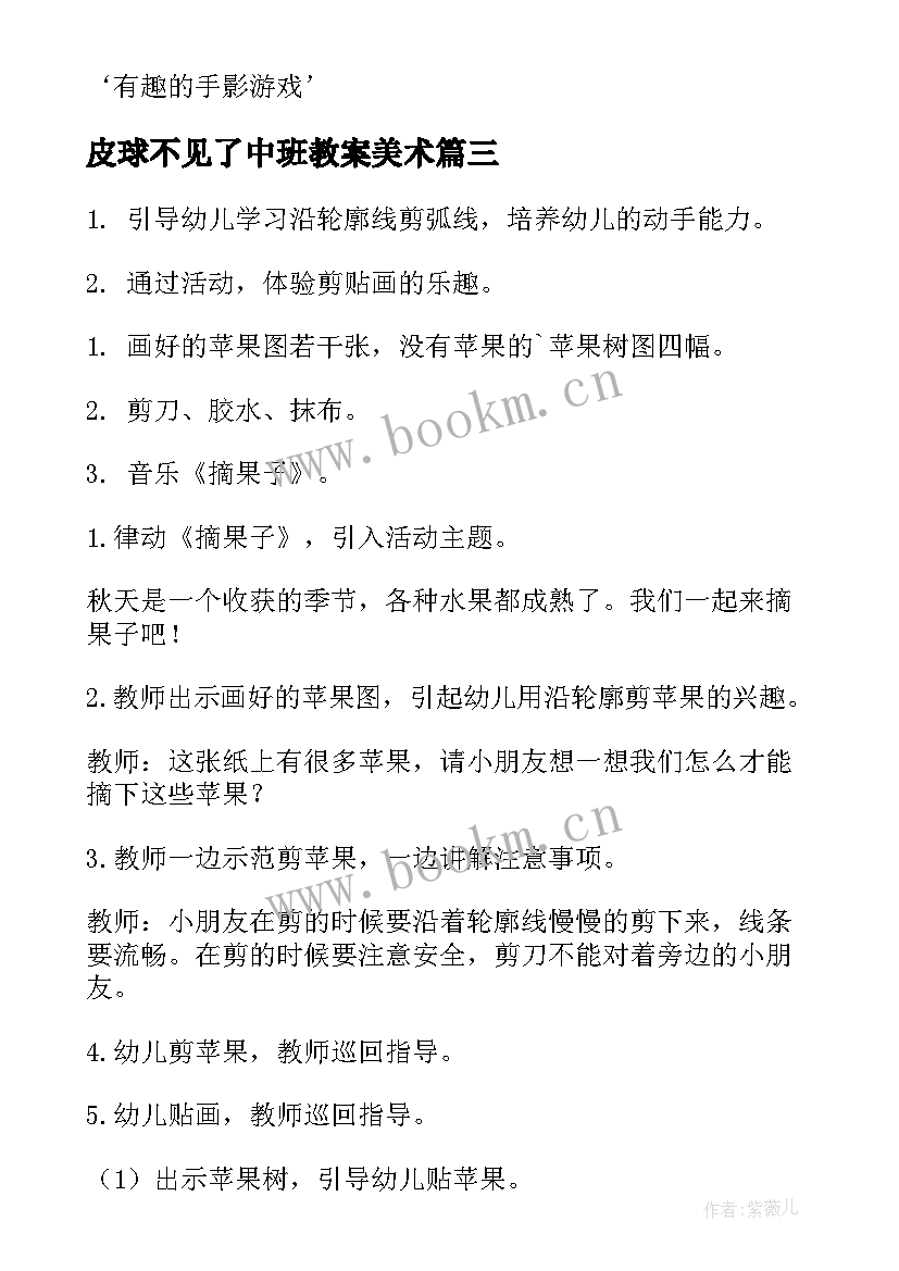 最新皮球不见了中班教案美术 中班美术教案(大全9篇)