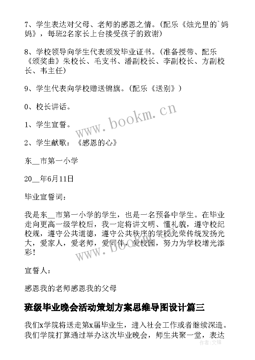 2023年班级毕业晚会活动策划方案思维导图设计(大全10篇)