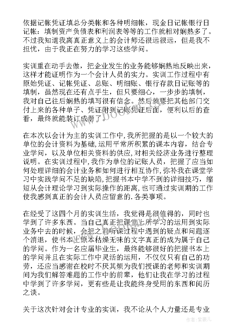 最新电子会计综合实训报告(通用5篇)