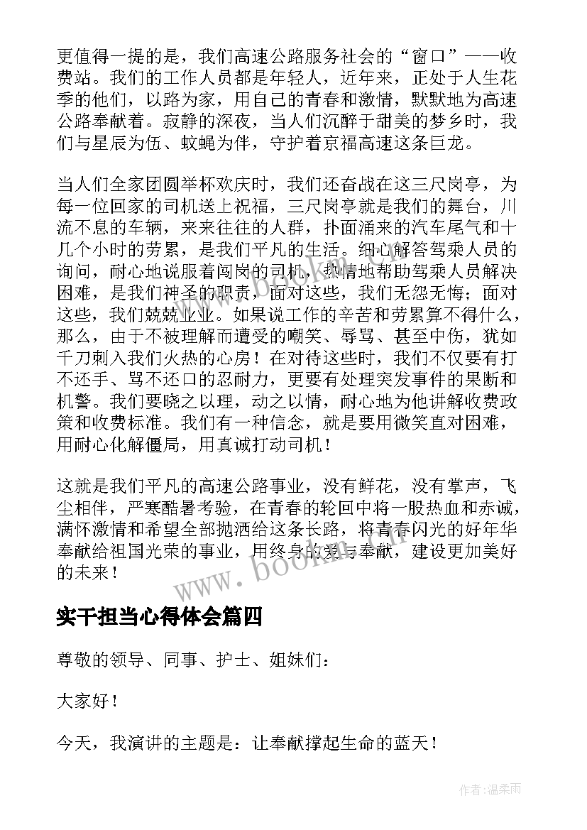 2023年实干担当心得体会(优秀10篇)