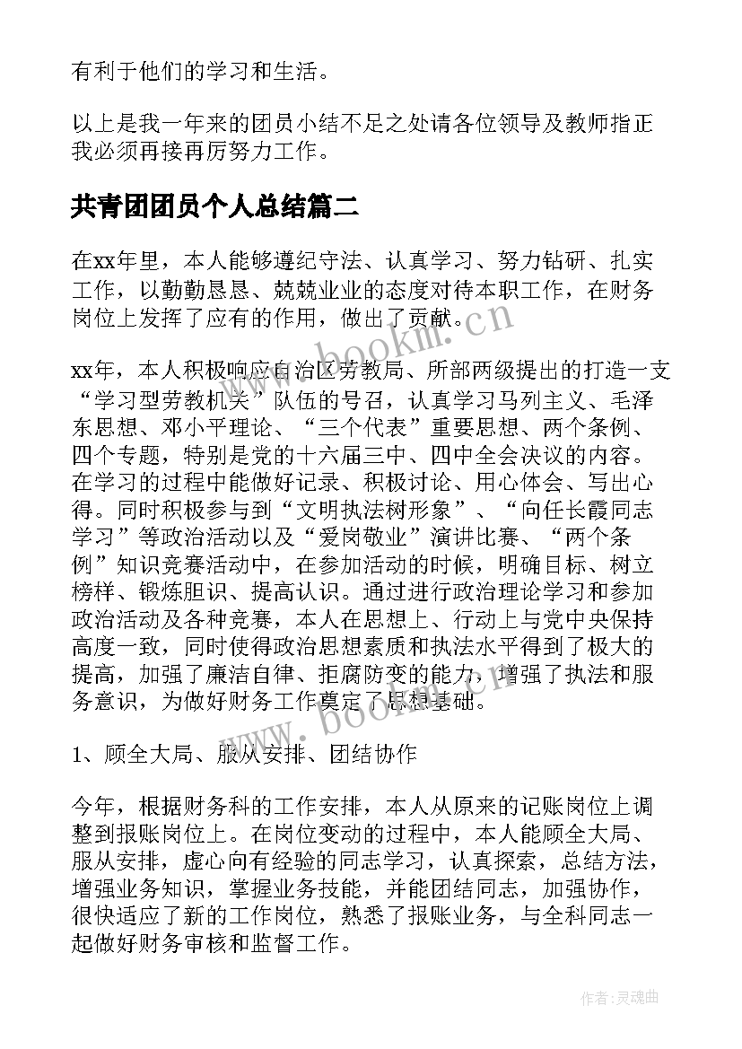 共青团团员个人总结(通用8篇)