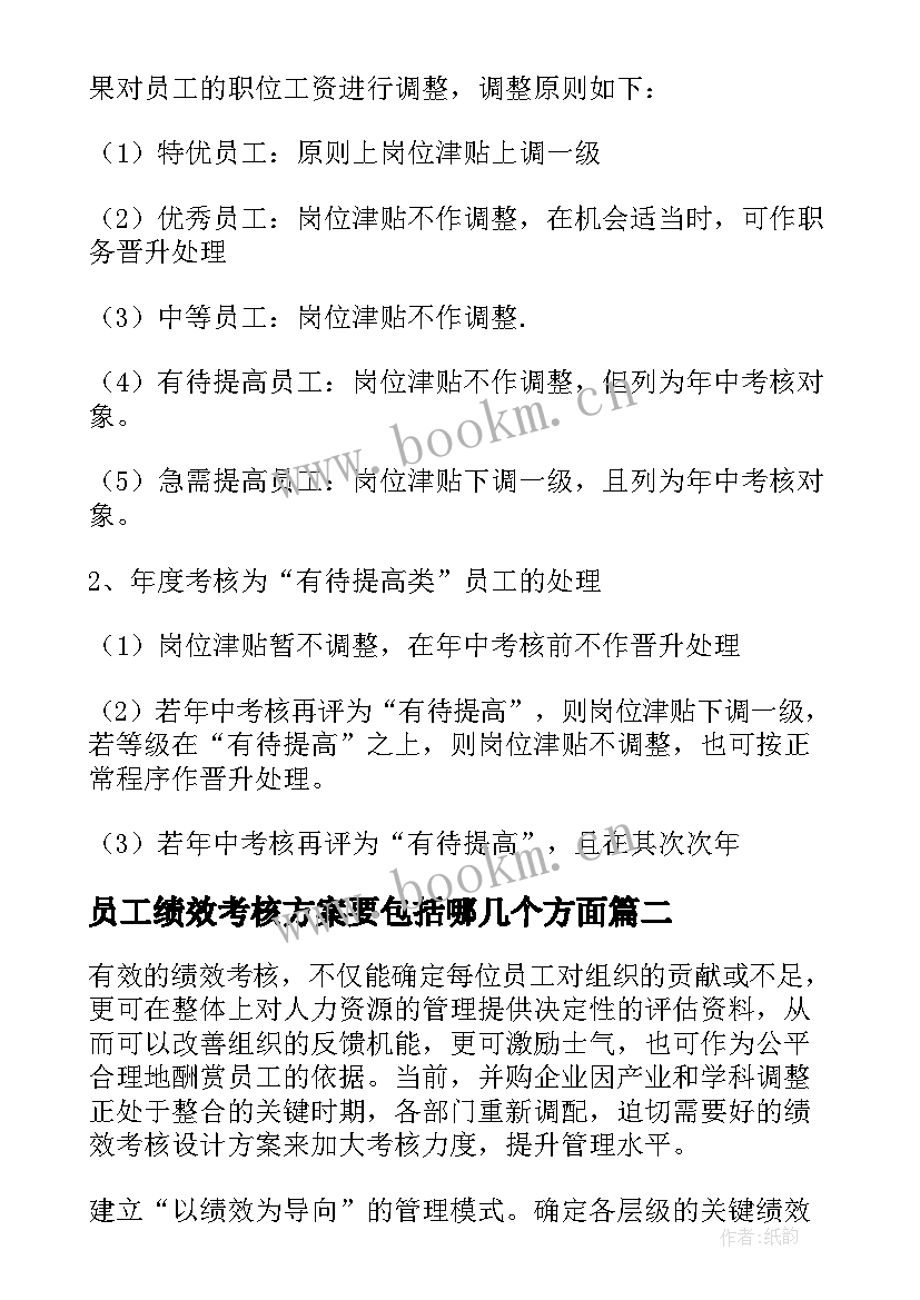 最新员工绩效考核方案要包括哪几个方面(优秀6篇)