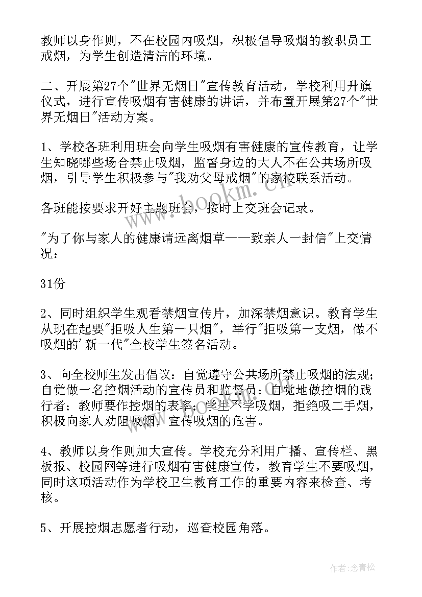 2023年戒烟活动方案(优秀5篇)