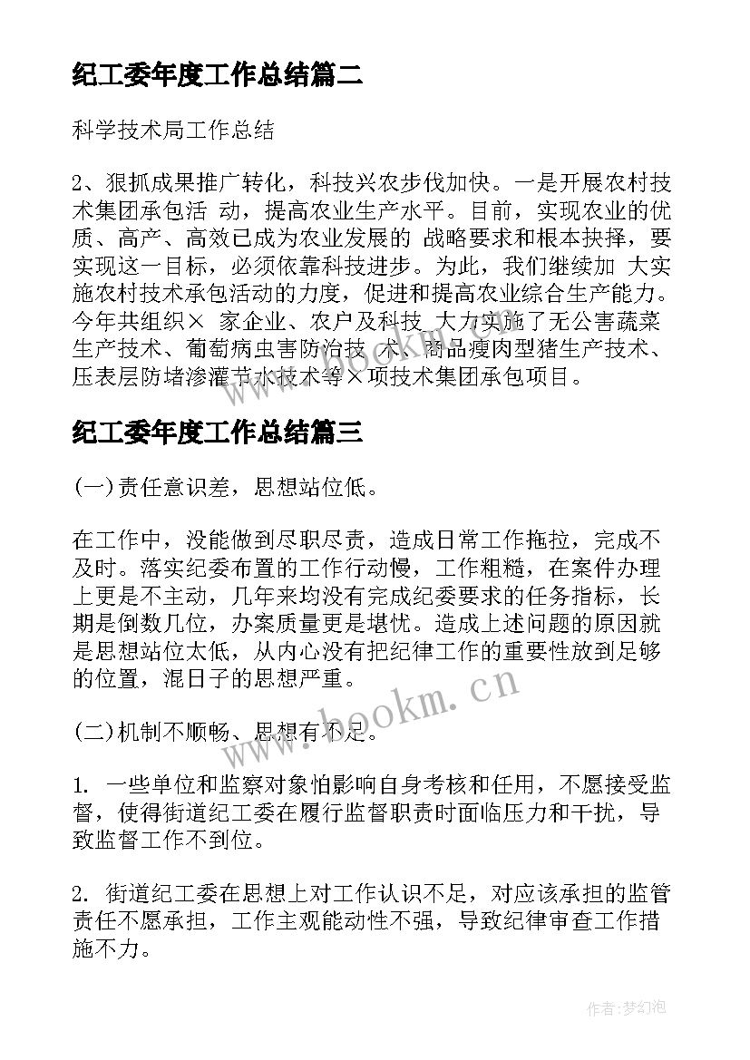 2023年纪工委年度工作总结 纪工委工作总结(优秀7篇)