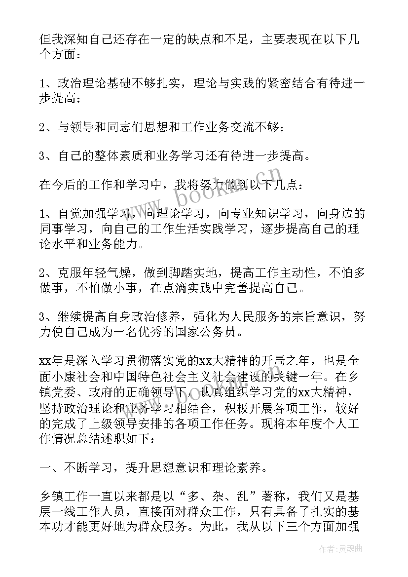 乡镇个人考察材料 乡镇公务员个人工作总结(模板6篇)