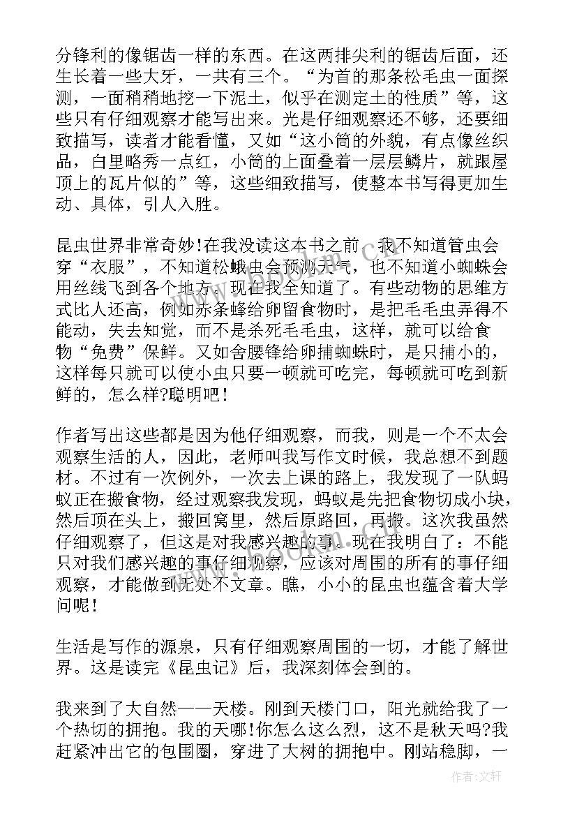 2023年昆虫记阅读心得 昆虫记阅读心得精品(优秀8篇)