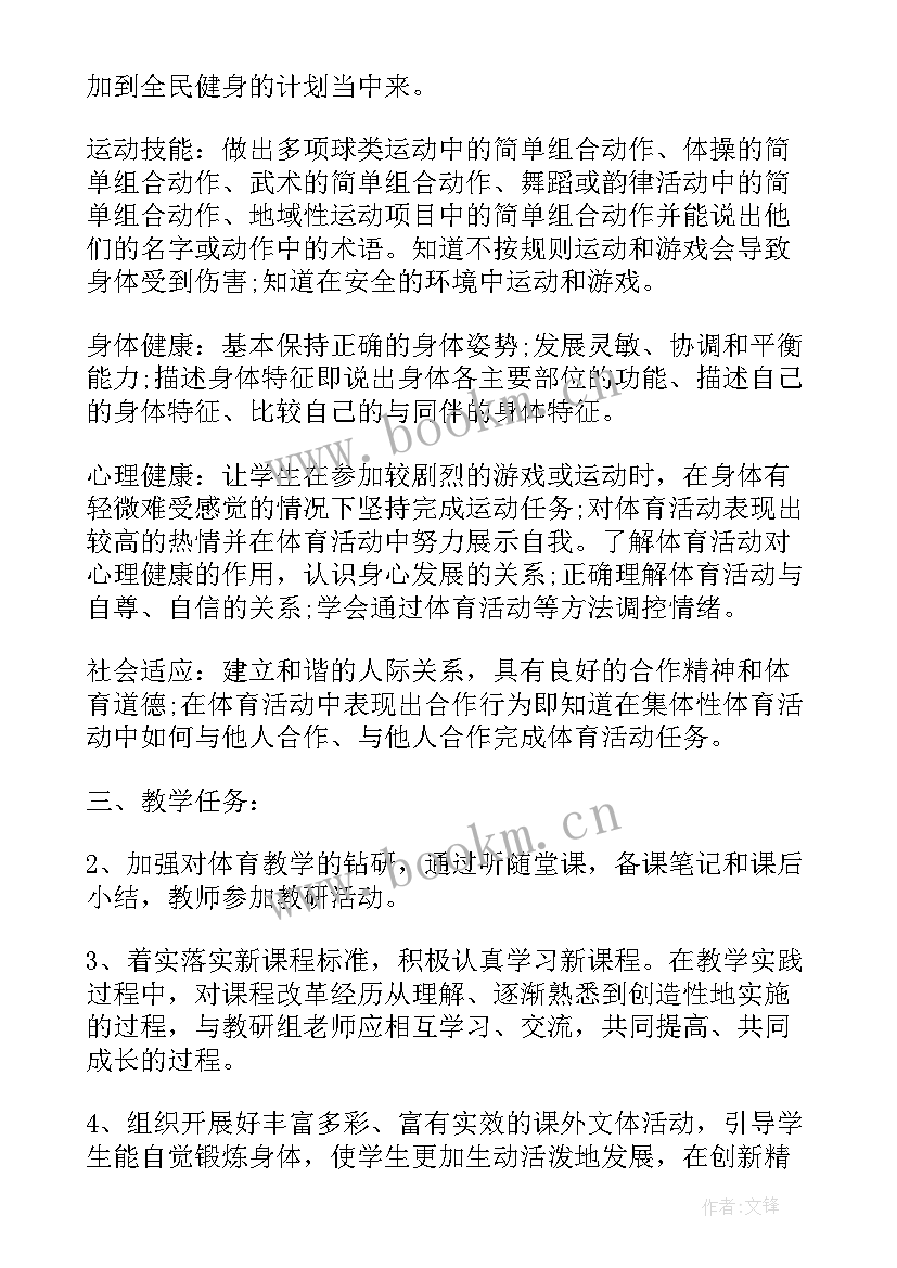 最新人教版四年级体育大单元教学计划表(汇总5篇)