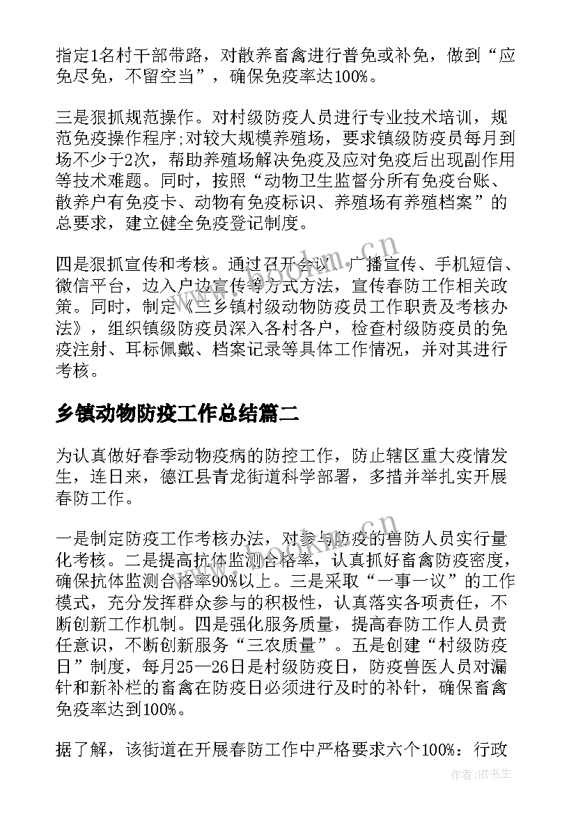 2023年乡镇动物防疫工作总结 乡镇春季动物防疫工作简报(优质5篇)