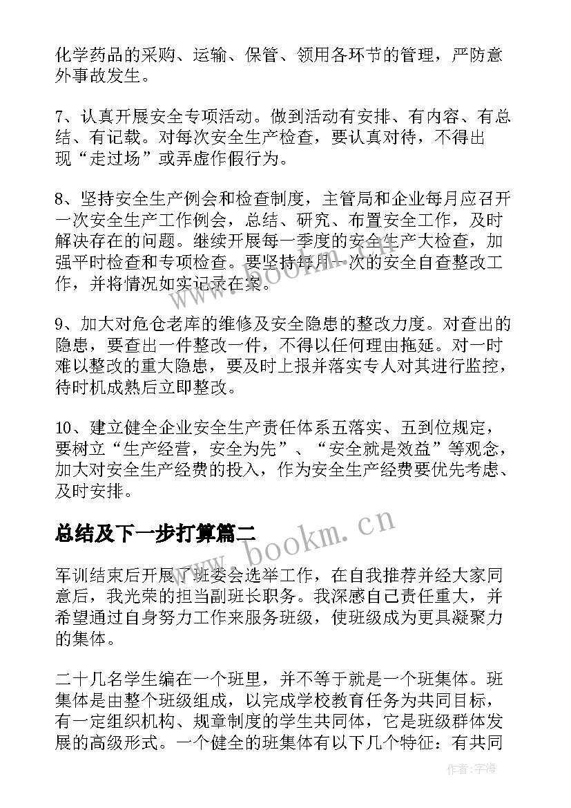 2023年总结及下一步打算(大全6篇)