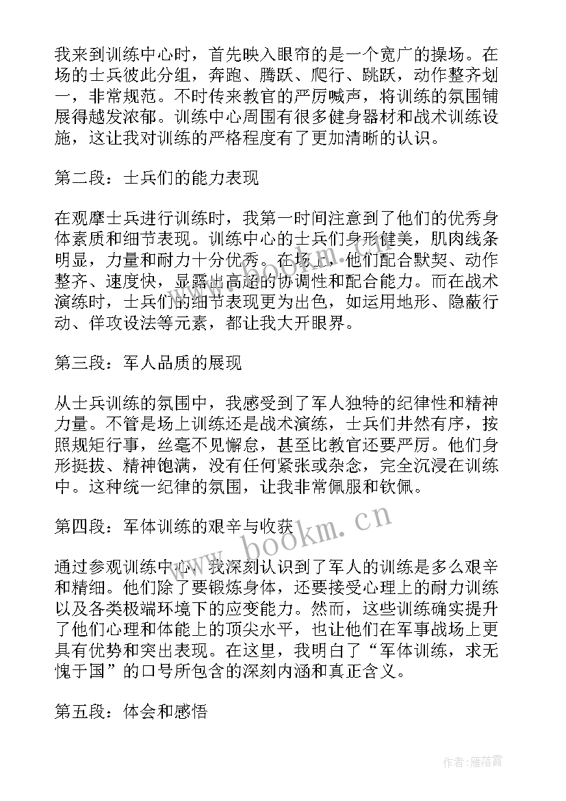 2023年参观了体育班的训练后写体会心得(实用5篇)