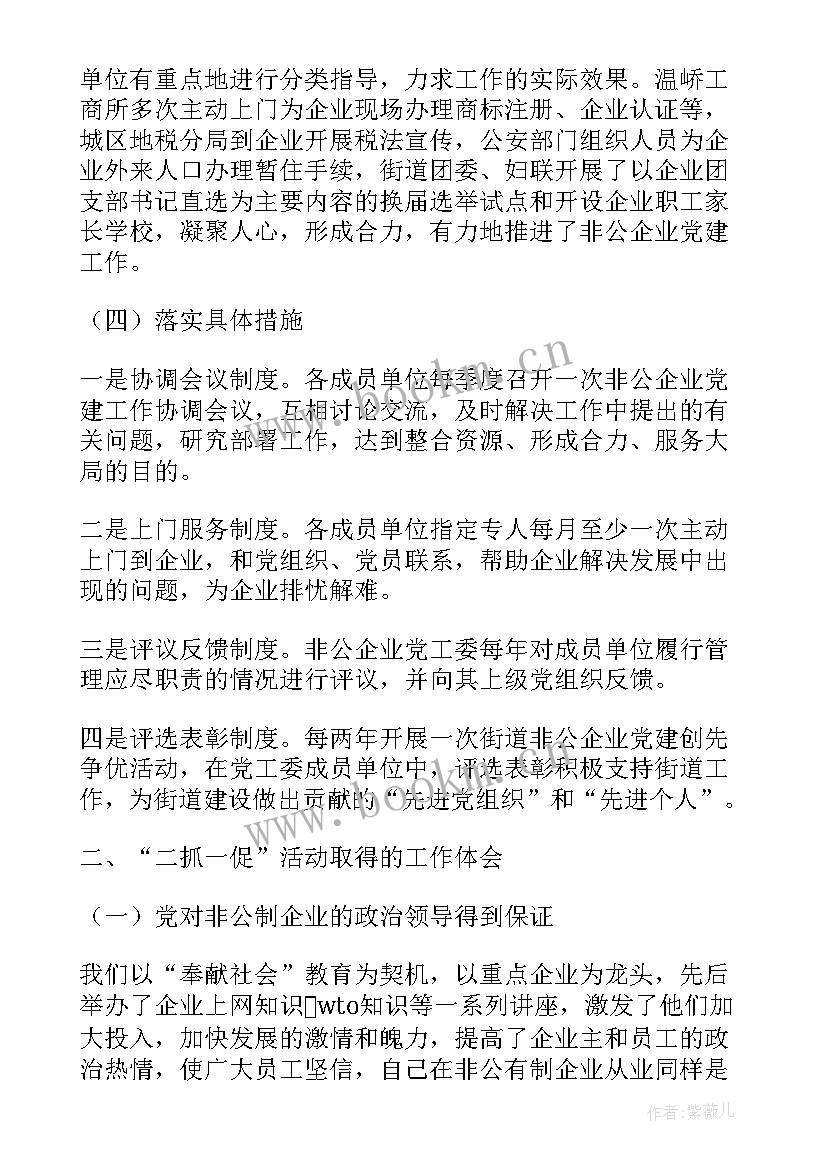 2023年非公企业党支部党建汇报材料 非公企业党建工作计划(模板8篇)