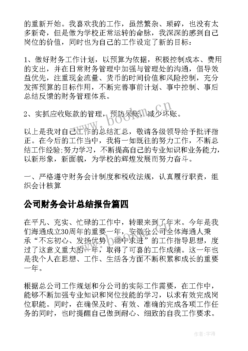 2023年公司财务会计总结报告 公司财务会计工作总结(实用5篇)