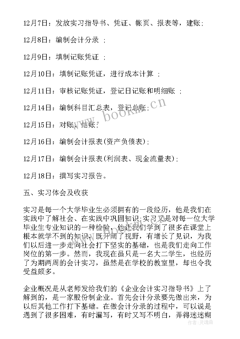 会计企业实践总结报告(通用5篇)