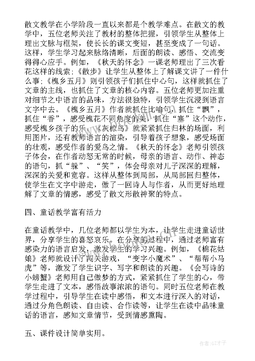 小学语文听课心得 小学语文课听课心得(精选8篇)