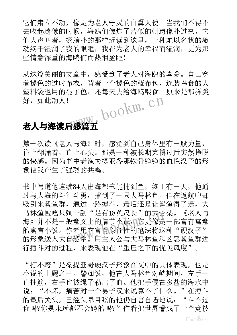 最新老人与海读后感 老人与海读后感文章(模板5篇)