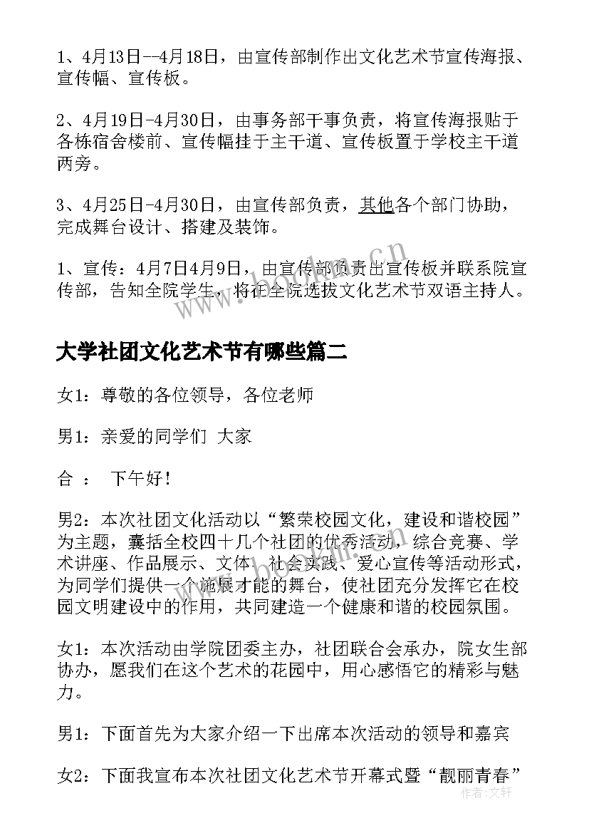 最新大学社团文化艺术节有哪些 社团文化艺术节策划书(大全7篇)